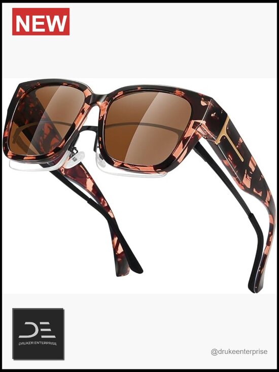 Oversized Fit Over Glasses Sunglasses Large Square Polarized UV Protection main image 4